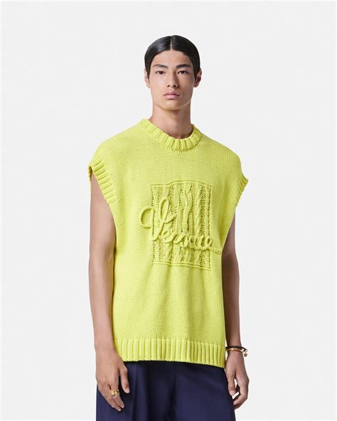 maglia logo versace gialla